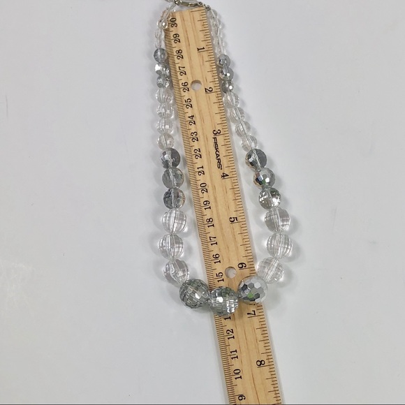 Cookie Lee Faceted Silver & Clear Short Necklace - Picture 5 of 6